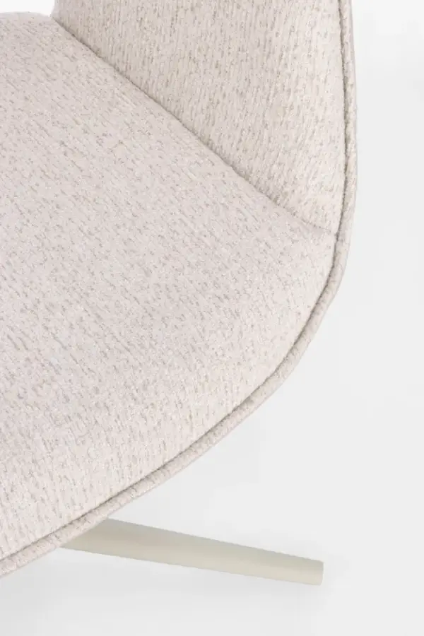 Silla de acero y tapizado crema Adellind