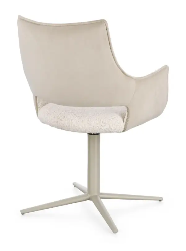 Silla de acero y tapizado crema Adellind