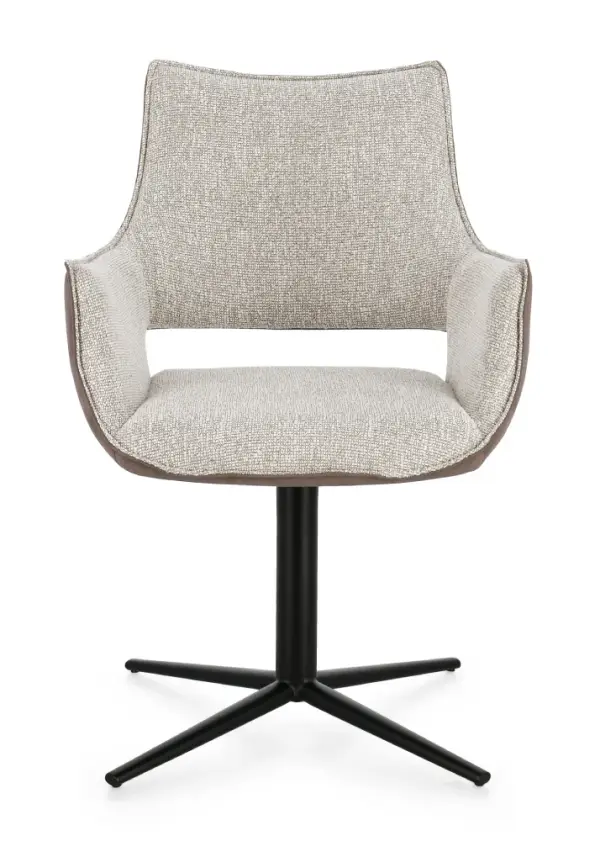 Silla de acero y tapizado beige Adellind