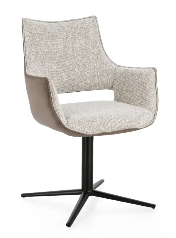 Silla de acero y tapizado beige Adellind