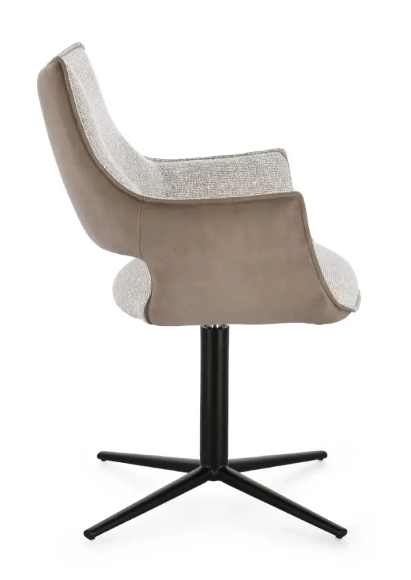 Silla de acero y tapizado beige Adellind