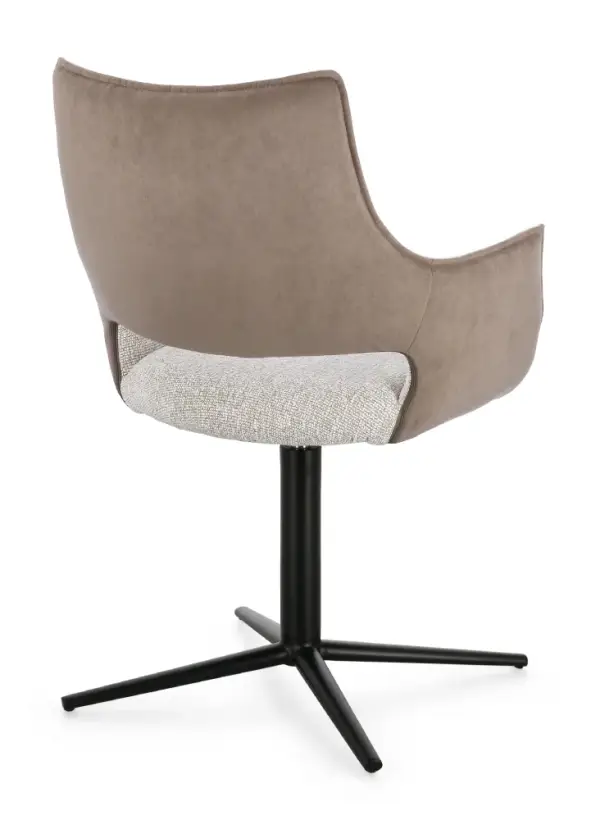 Silla de acero y tapizado beige Adellind