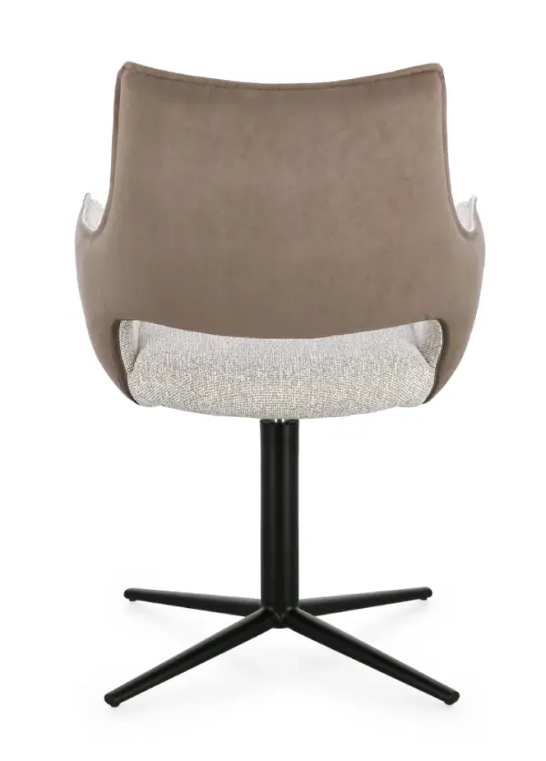 Silla de acero y tapizado beige Adellind