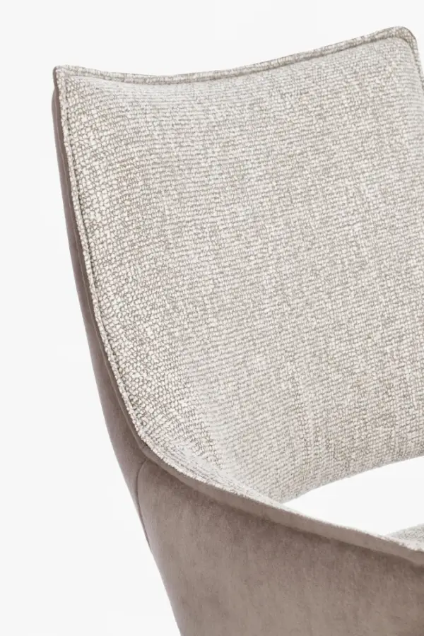 Silla de acero y tapizado beige Adellind