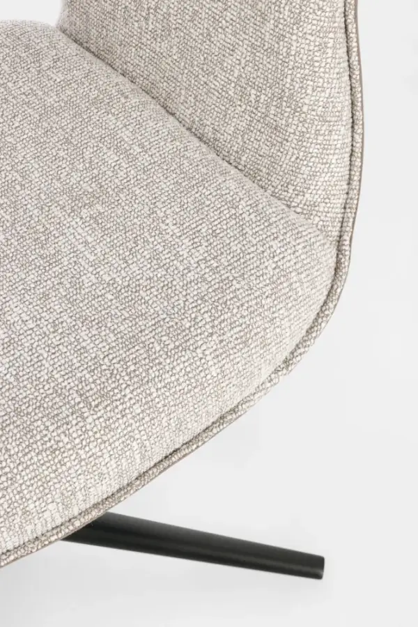 Silla de acero y tapizado beige Adellind