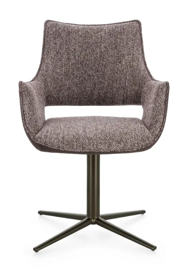Silla de acero y tapizado marrón Adellind