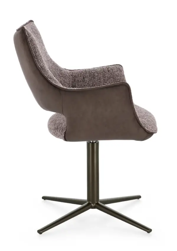 Silla de acero y tapizado marrón Adellind