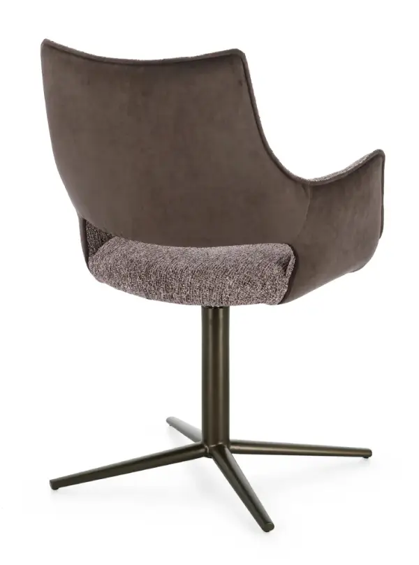 Silla de acero y tapizado marrón Adellind