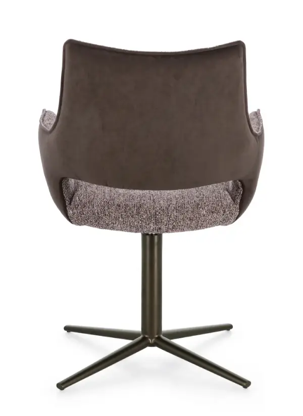 Silla de acero y tapizado marrón Adellind
