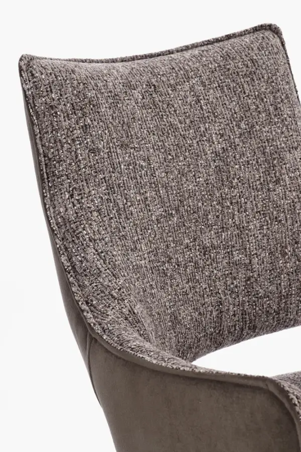 Silla de acero y tapizado marrón Adellind