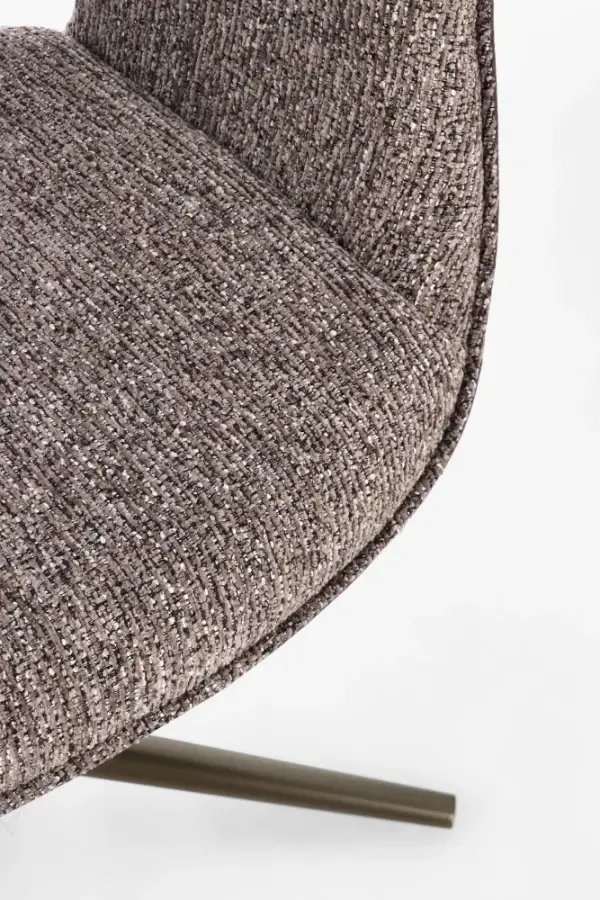 Silla de acero y tapizado marrón Adellind