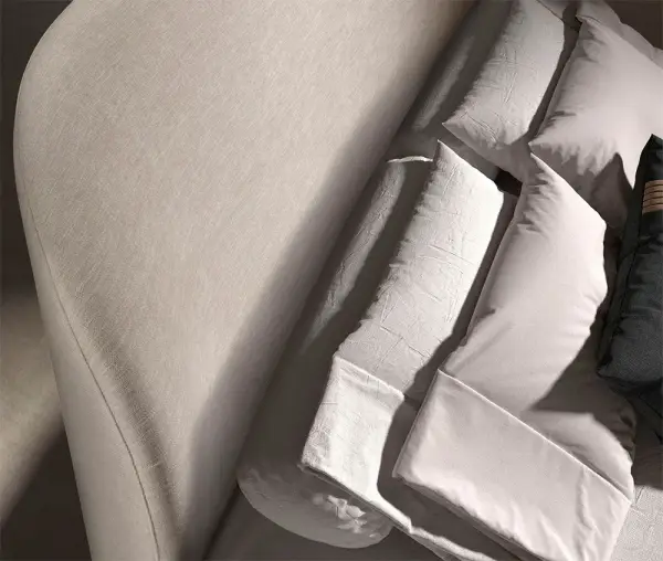 Cama nogal y tapizada para colchón de 180x200 Amira