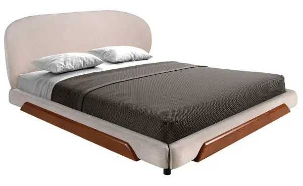 Cama nogal y tapizada para colchón de 180x200 Amira
