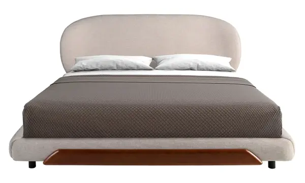 Cama nogal y tapizada para colchón de 180x200 Amira