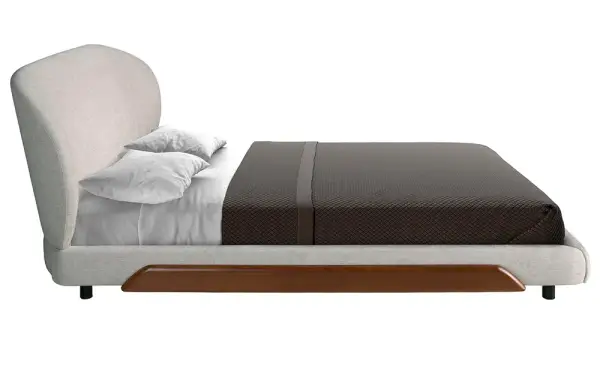 Cama nogal y tapizada para colchón de 180x200 Amira