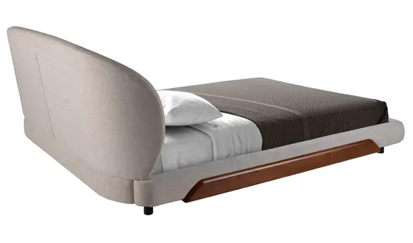 Cama nogal y tapizada para colchón de 180x200 Amira