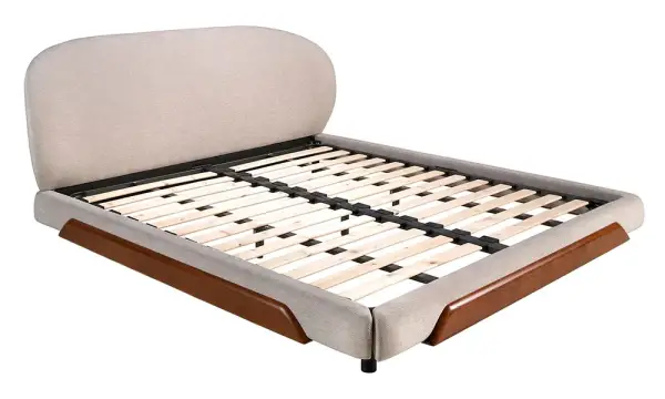 Cama nogal y tapizada para colchón de 180x200 Amira