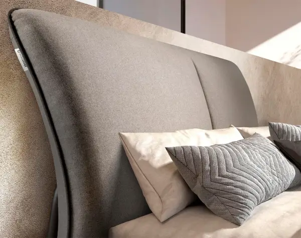 Cama metal y tapizada para colchón de 180x200 Liora