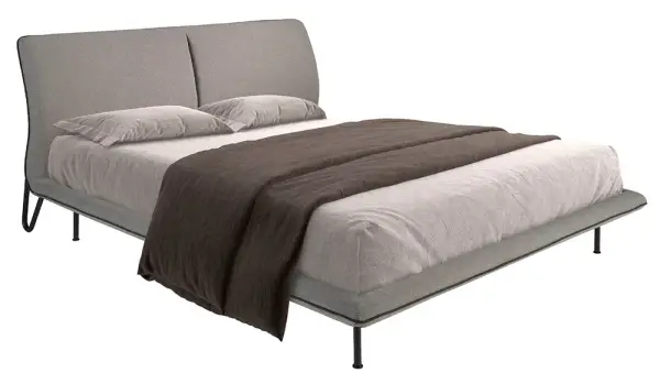 Cama metal y tapizada para colchón de 180x200 Liora