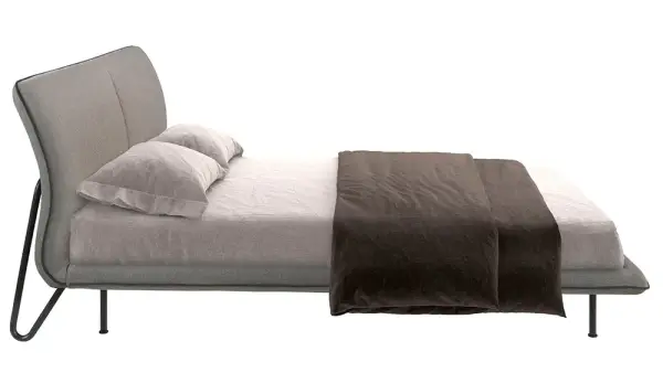 Cama metal y tapizada para colchón de 180x200 Liora