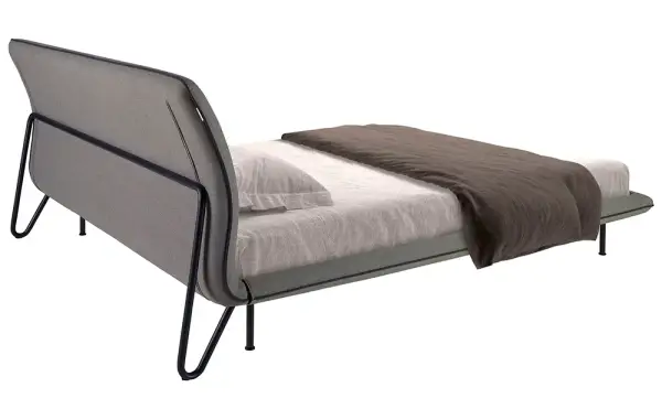 Cama metal y tapizada para colchón de 180x200 Liora