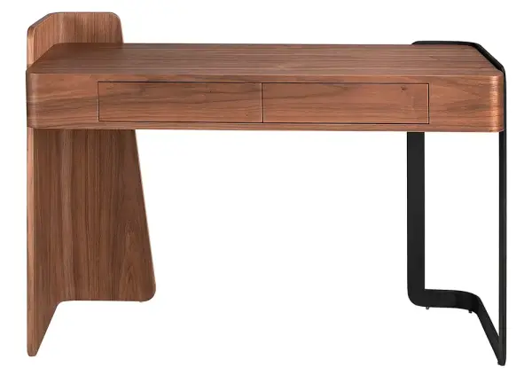 Mesa de escritorio 2 cajones nogal y metal Tilia