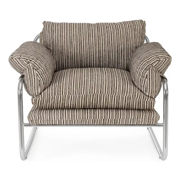 Sillón de acero y madera Morvana