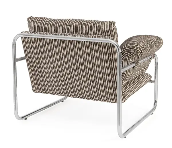 Sillón de acero y madera Morvana