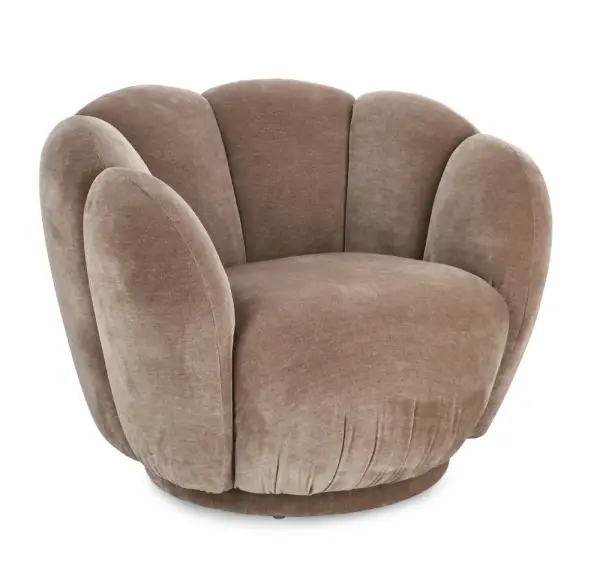 Sillón de madera y tapizado beige Tulip