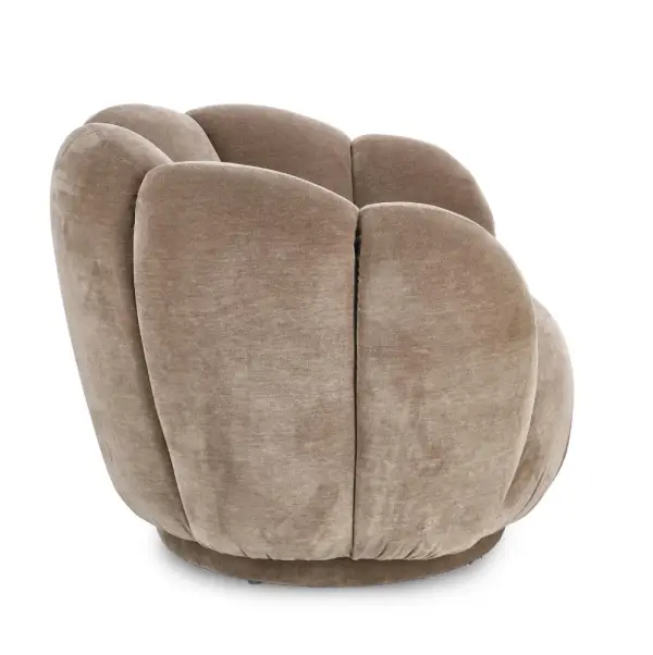 Sillón de madera y tapizado beige Tulip