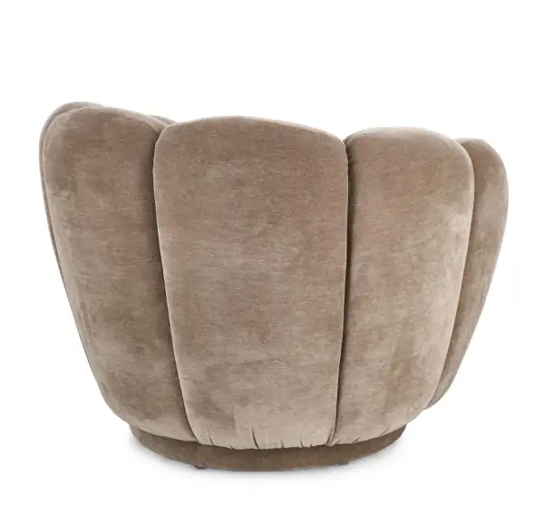 Sillón de madera y tapizado beige Tulip