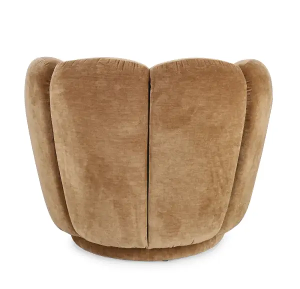 Sillón de madera y tapizado caramelo Tulip