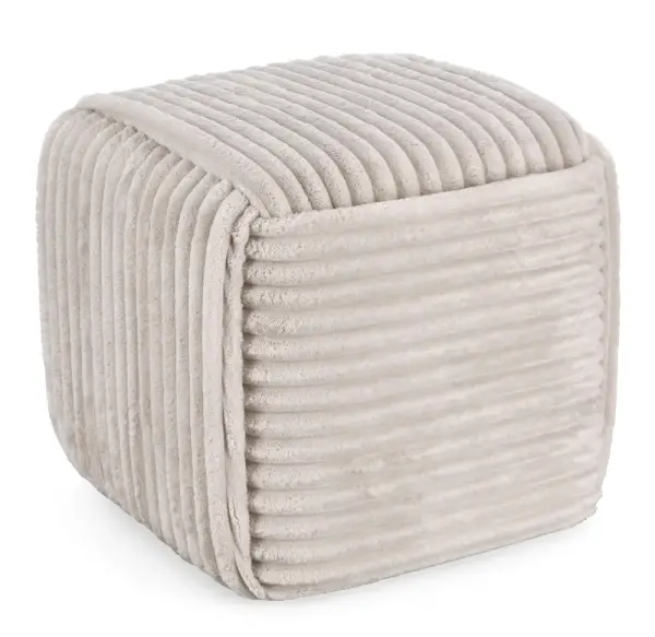 Puf tapizado gris claro Cube