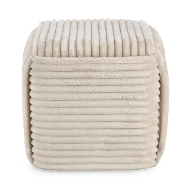 Puf tapizado beige Visón