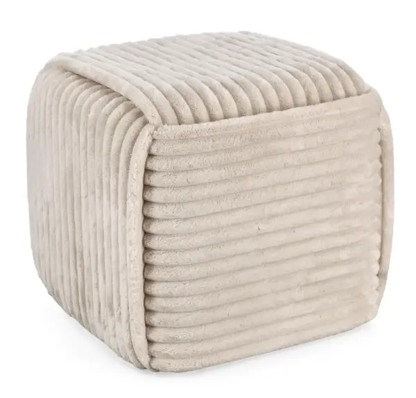 Puf tapizado beige Visón
