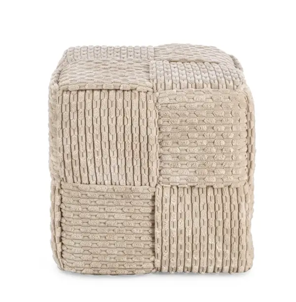 Puf tapizado beige Dado