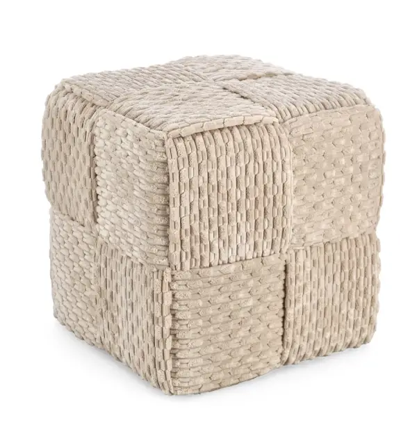 Puf tapizado beige Dado