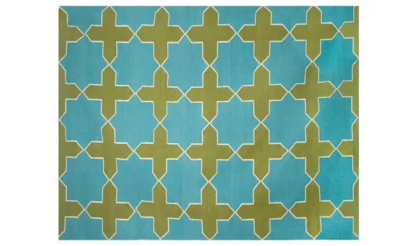 Alfombra Al-Andalus turquesa y verde