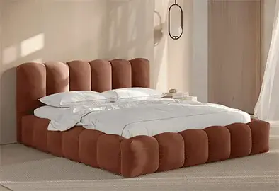 Cama tapizada con canapé terciopelo Lupine