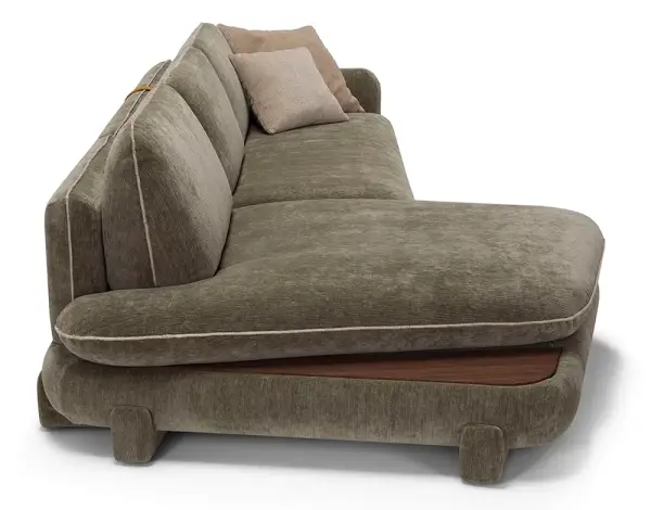 Sofá cama con chaise longue tapizado Alma