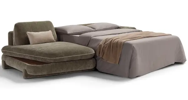 Sofá cama con chaise longue tapizado Alma