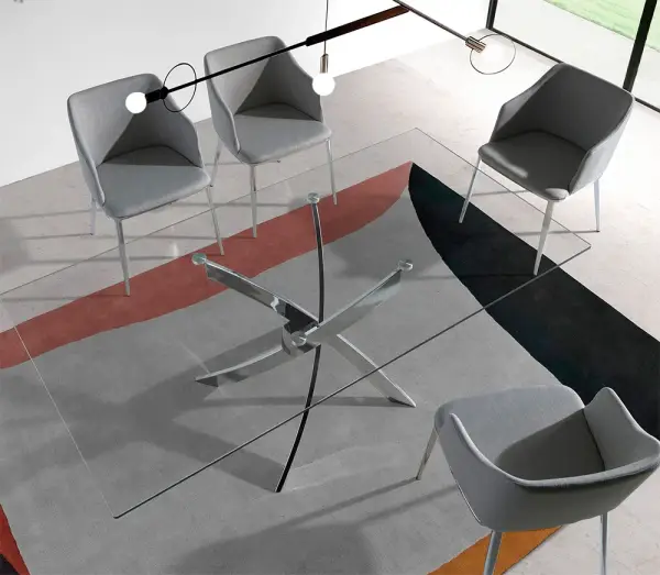 Mesa de comedor rectangular cristal Xenon