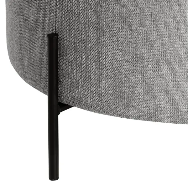 Puff metal y tapizado gris claro Boreal