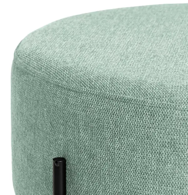 Puff metal y tapizado menta Boreal