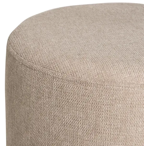 Puff metal y tapizado beige Nereo