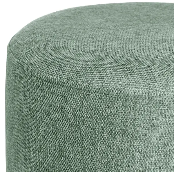Puff metal y tapizado menta Nereo