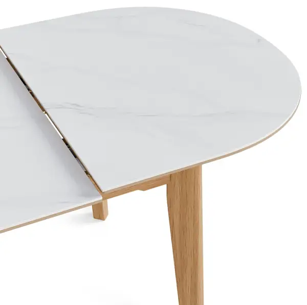 Mesa de comedor roble y porcelánico Velma