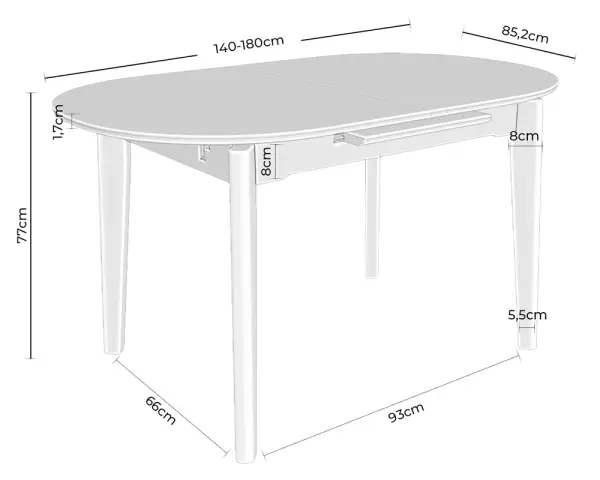 Mesa de comedor roble y porcelánico Velma