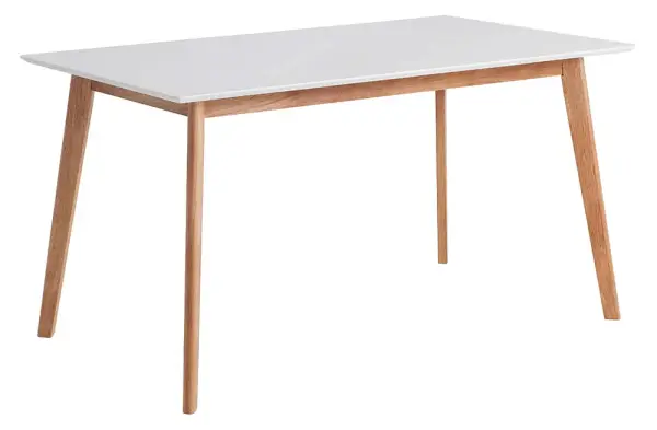Mesa de comedor roble y lacado blanco Marei