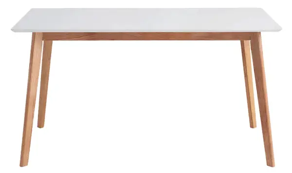 Mesa de comedor roble y lacado blanco Marei